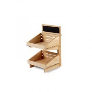 2 tier wooden counter top stand