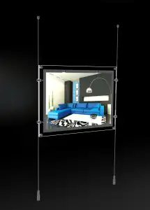 A4 Single Landscape Light Panel Bevelled Edge