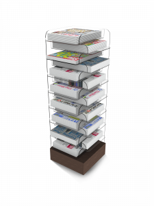 Bartuf Corner Tower 15 Shelves Newspaper Display