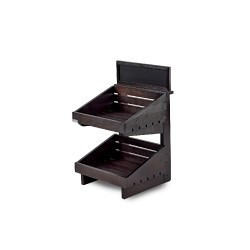 Dark 2 tier wooden counter top stand