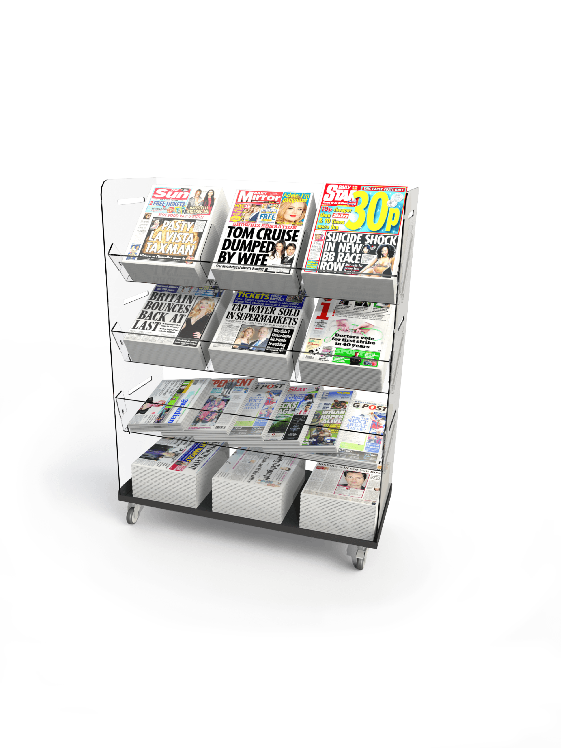 Bartuf Flexible Triple Tower Newspaper Display