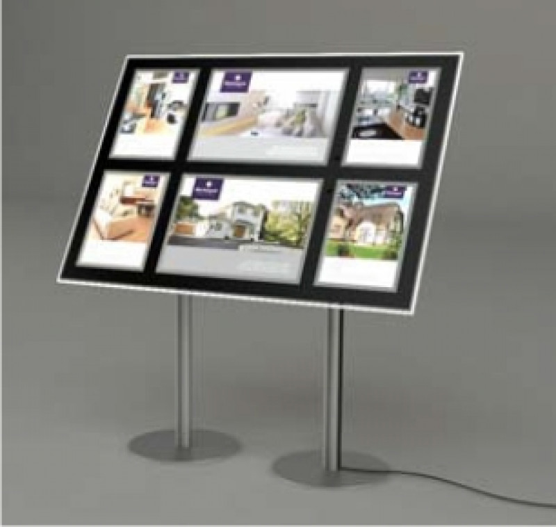 A4 Portrait + A3 Landscape LED Freestanding Display