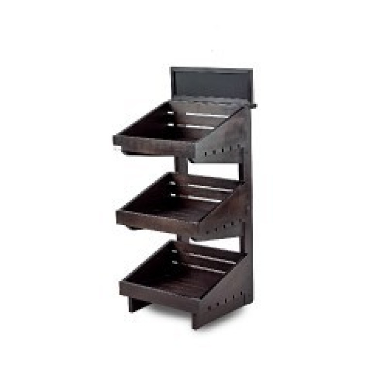 Dark 3 tier wooden counter top stand