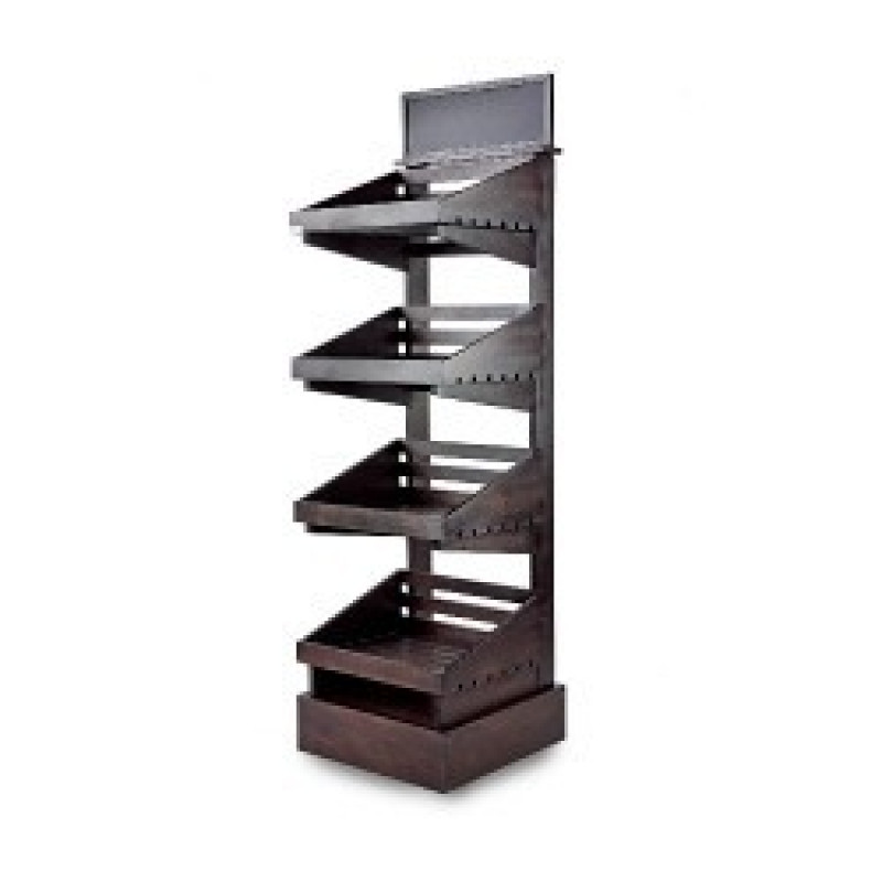 Dark 4 tier wooden display stand