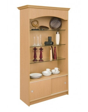 Loxley Sliding Door Unit with 3 Glass Shelves & Storage