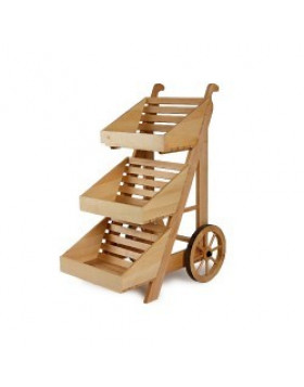 Large 3 tier Wooden Display Cart