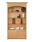 Loxley Sliding Door Unit with 3 Glass Shelves & Storage