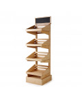 4 tier wooden display stand with plinth & chalkboard